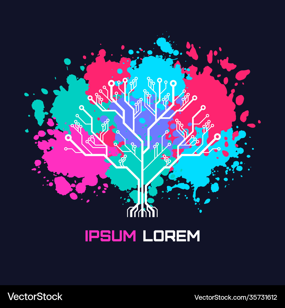 Circuit Tree - Tech & Electronics vector image