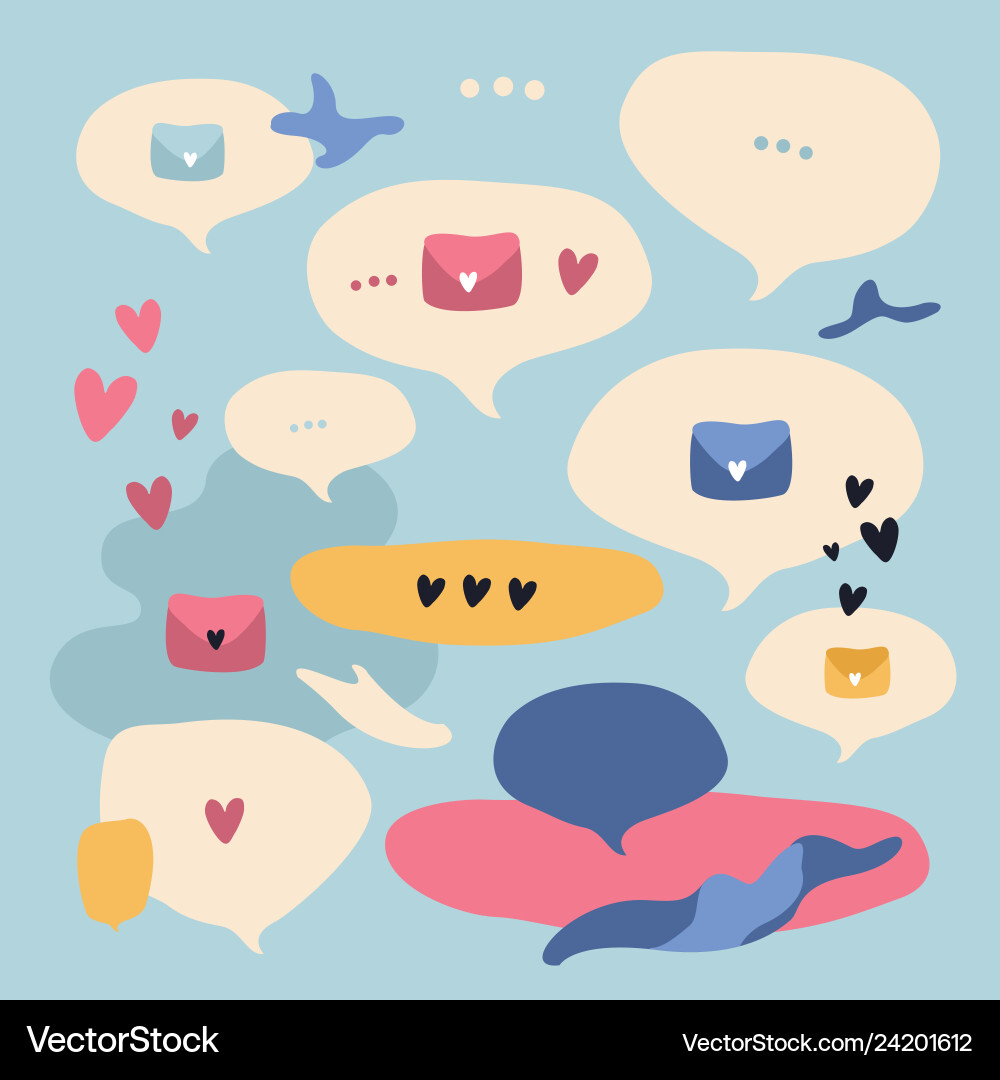 Colorful Message Elements Vector Image