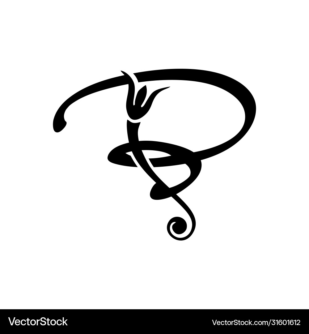 Elegant Cursive B Logo Sign Vector Image