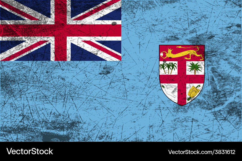 Flag of fiji with old texture Vector Image