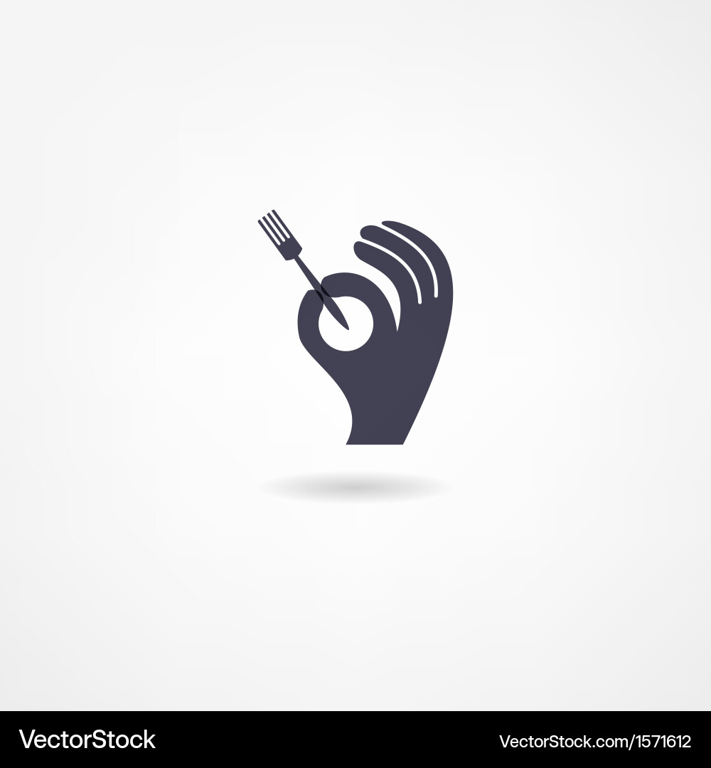Fork Icon - Simple Line Art Vector Image