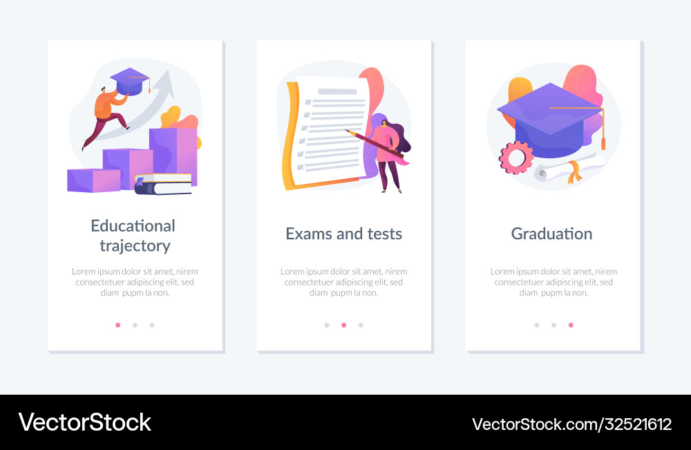 Getting an academic degree app interface template Getting an academic degree app interface template Vector Image