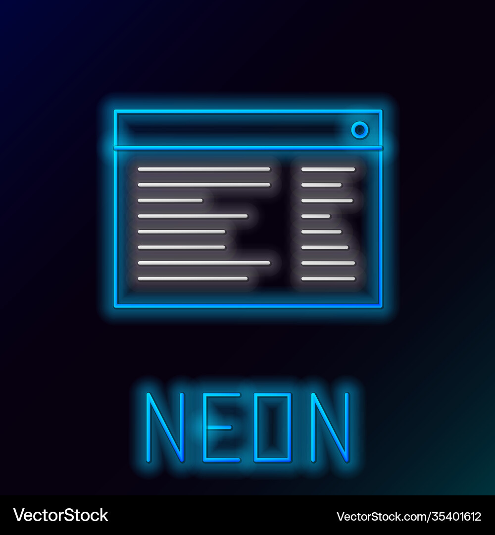 Glowing neon line software web developer Glowing neon line software web developer vector image