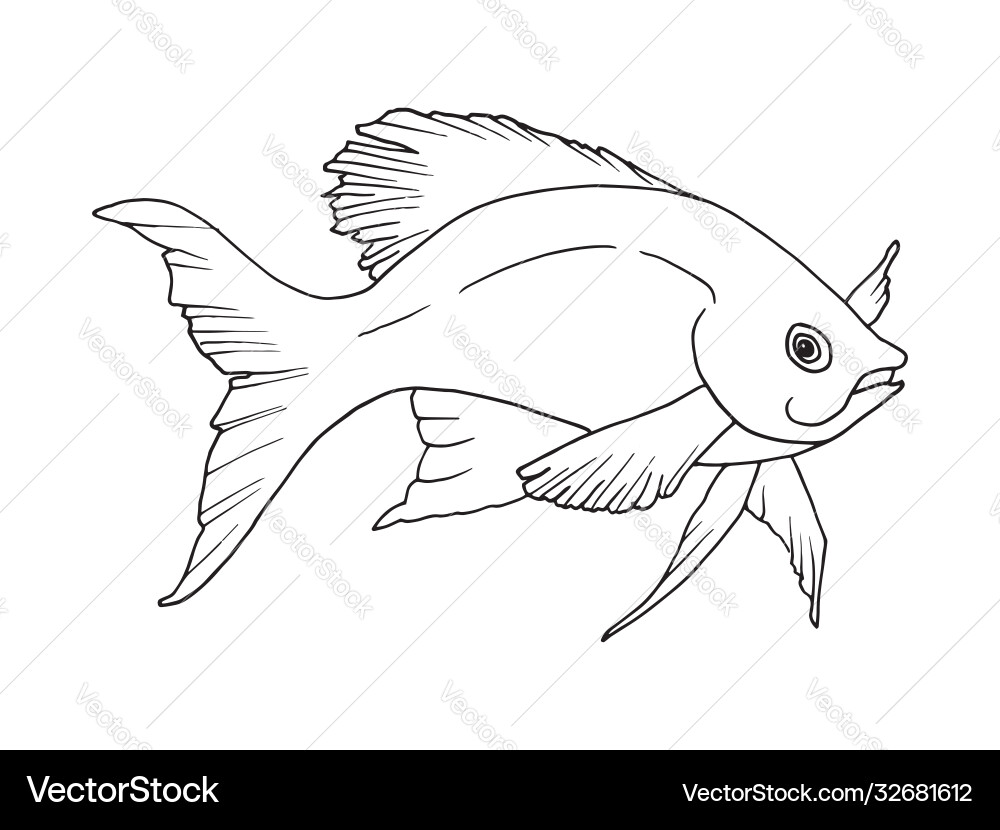 Hand gezeichnet Umriss ein Fisch Zeichnung in Doodle Hand gezeichnet Umriss ein Fisch Zeichnung in Doodle vektorbild