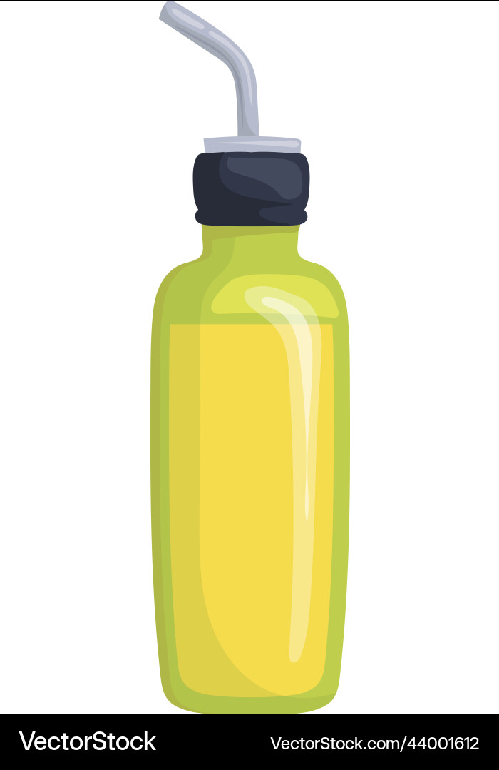 Ölausgabe Flasche Cartoonglas mit Salat Ölausgabe Flasche Cartoonglas mit Salat vektorbild