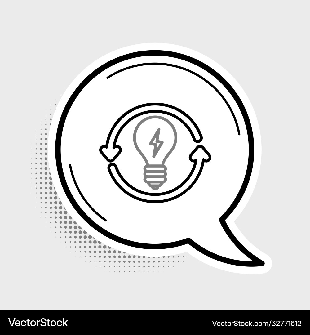 Line recycle and light bulb with lightning symbol Line recycle and light bulb with lightning symbol vector image