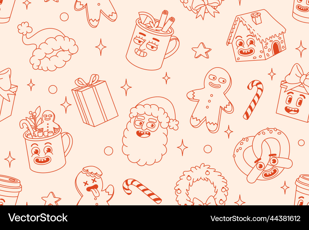 Merry christmas and happy new year seamless Merry christmas and happy new year seamless vector image