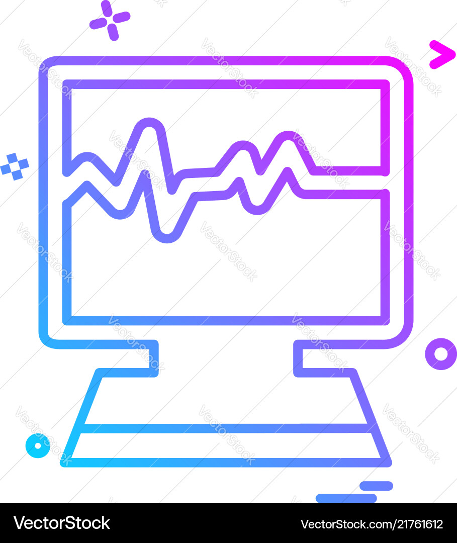 Monitor lcd heart reading icon design Monitor lcd heart reading icon design Vector Image