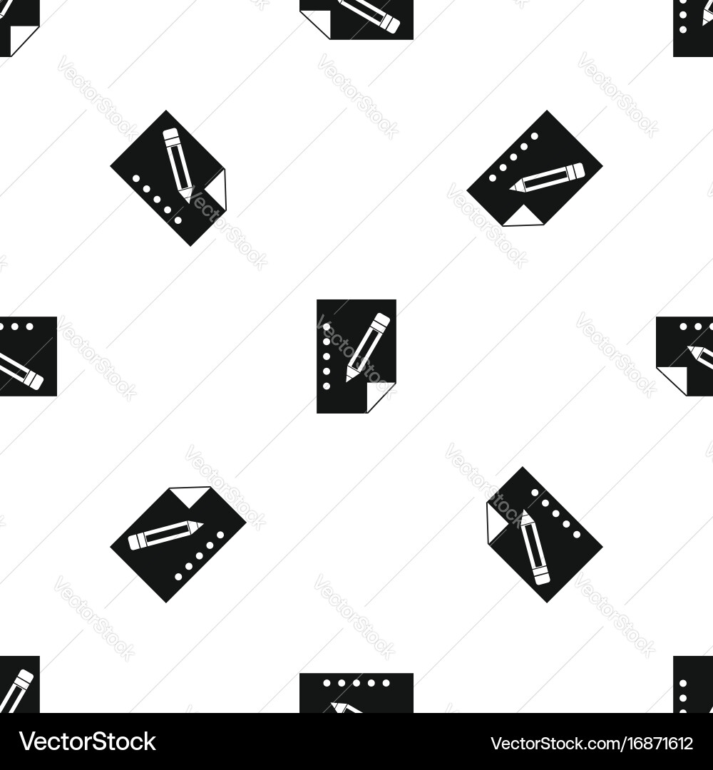 Notebook pattern seamless black Vector Image