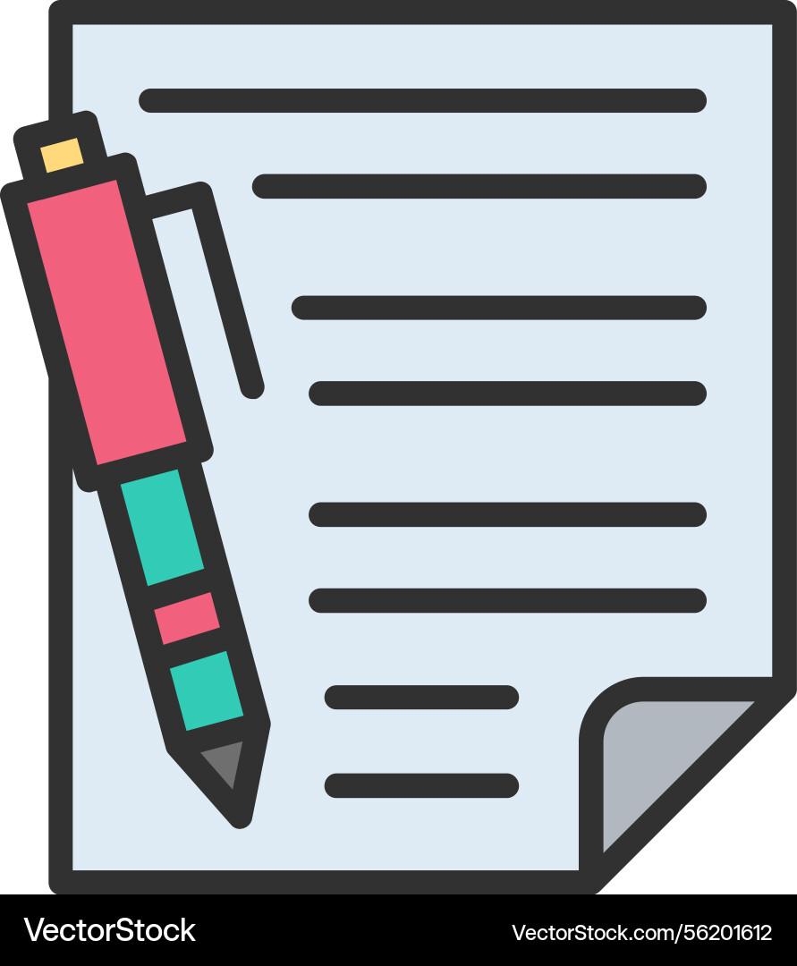Notes outline filled icon vector image