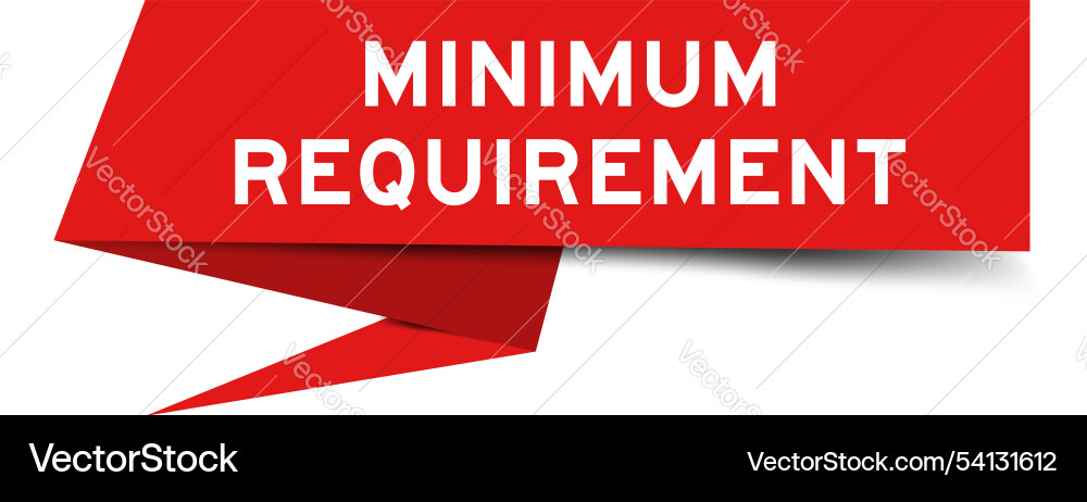Red color speech banner with word minimum Vector Image