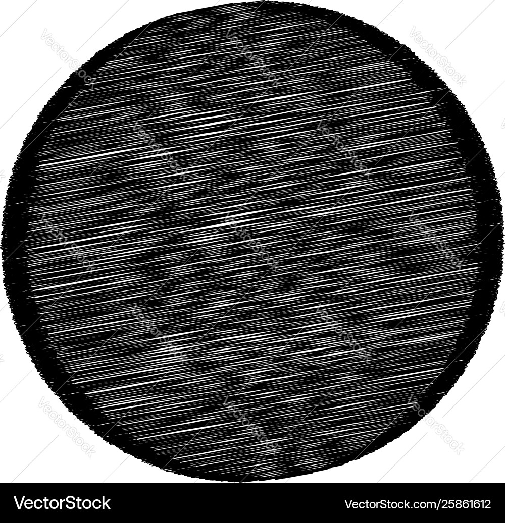 Scribble sketch circle sketchy circular shape vector image