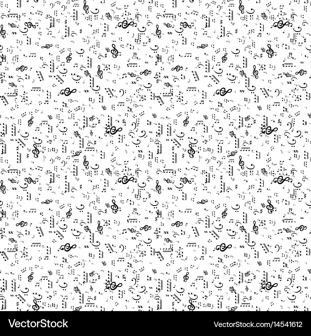 Seamless pattern from set of musical notes vector image