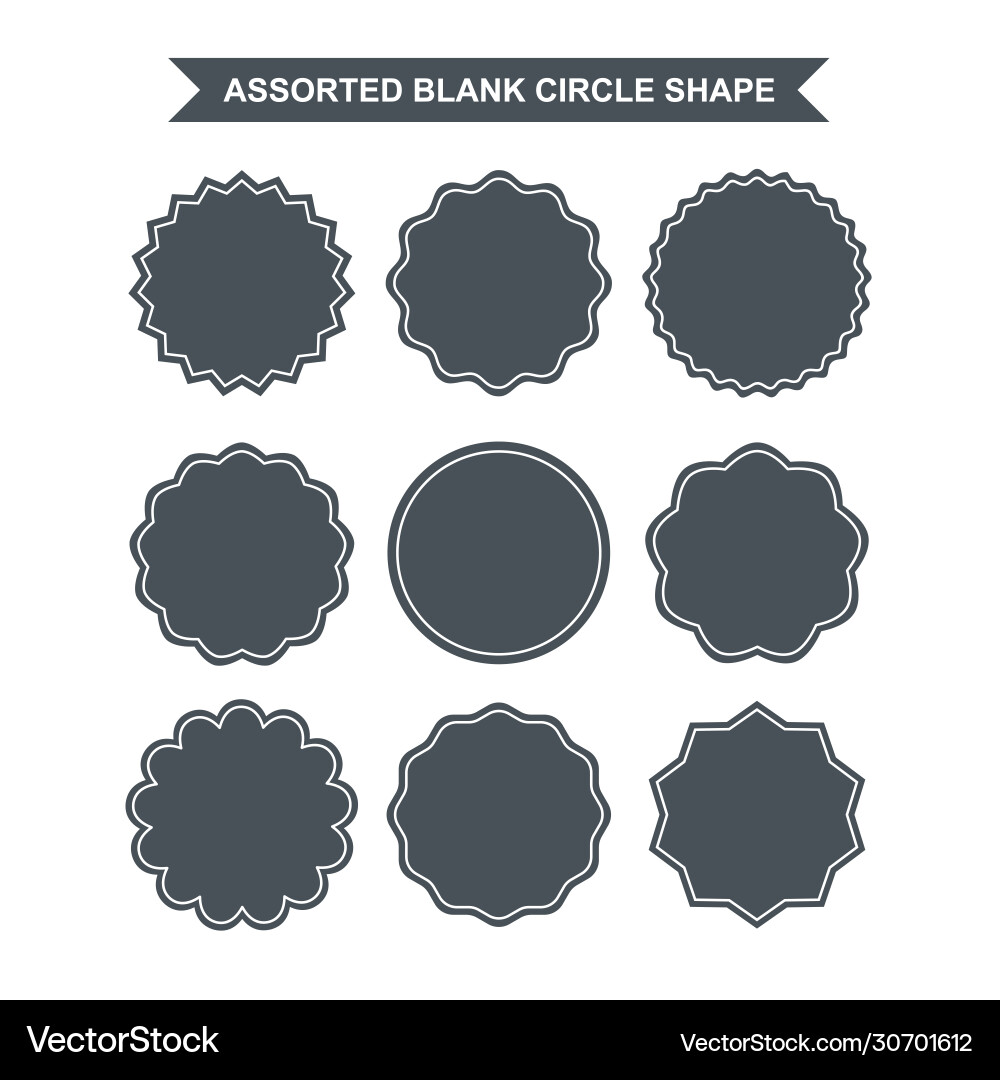 Set simple assorted blank circle shape design Vector Image