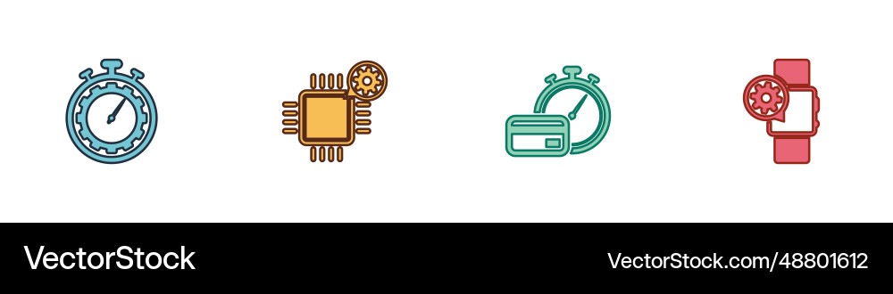 Set time management setting processor fast Set time management setting processor fast Vector Image