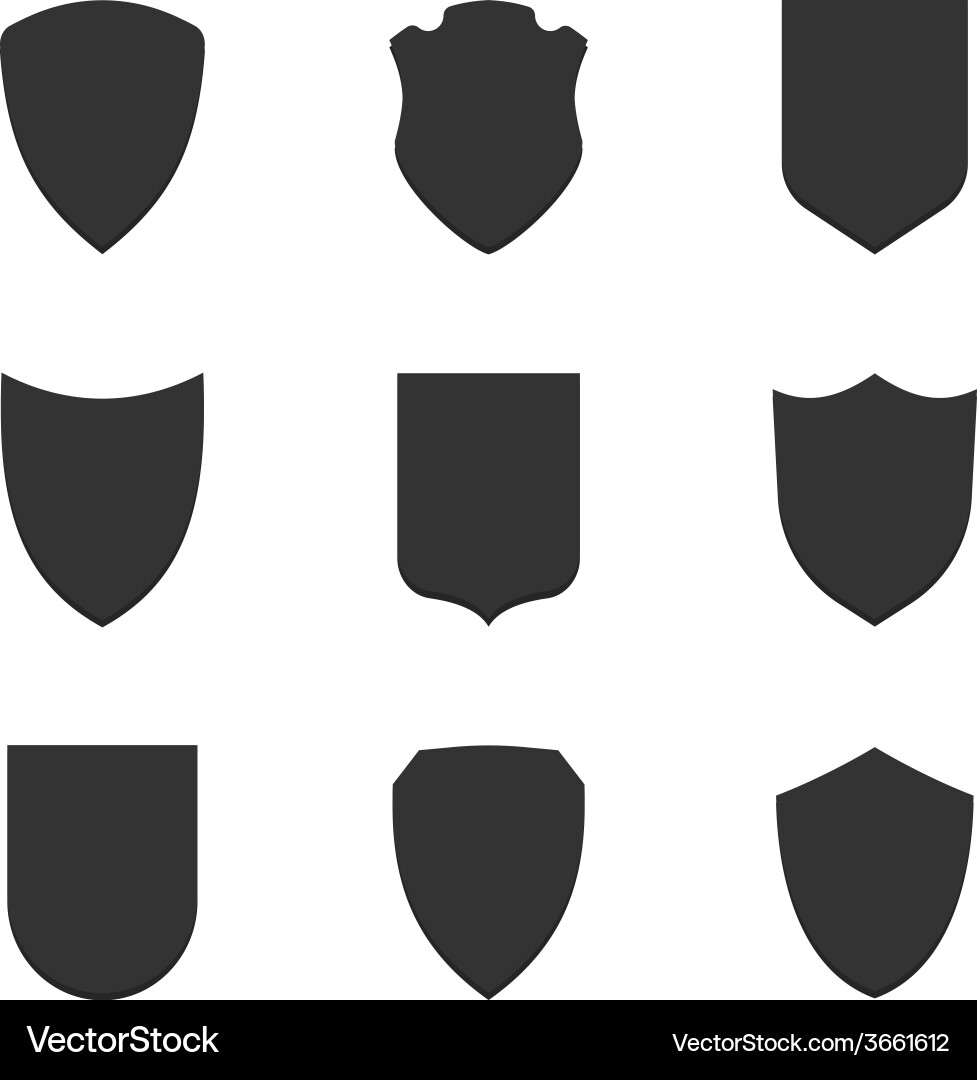 Shield frames simple icons set vector image