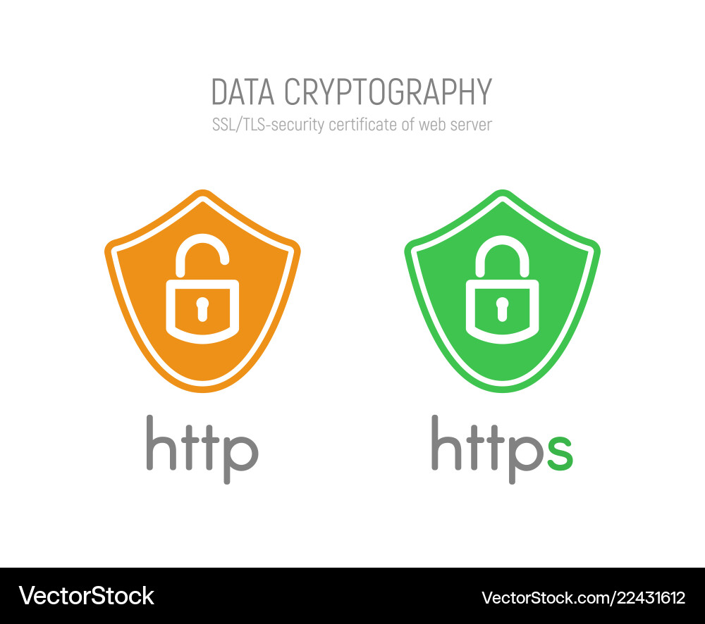 Shields - HTTPS & HTTP Security Certificates vektorbild
