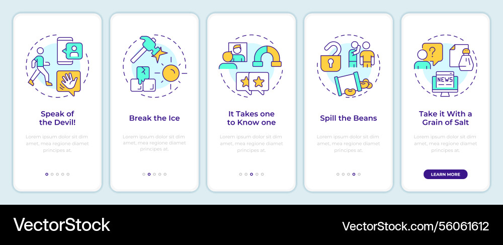 Social networking onboarding mobile app screen Social networking onboarding mobile app screen vector image