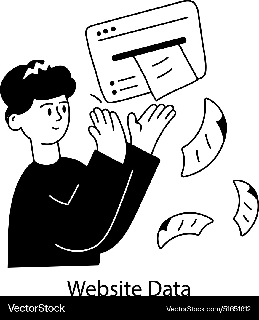 Website data vector image
