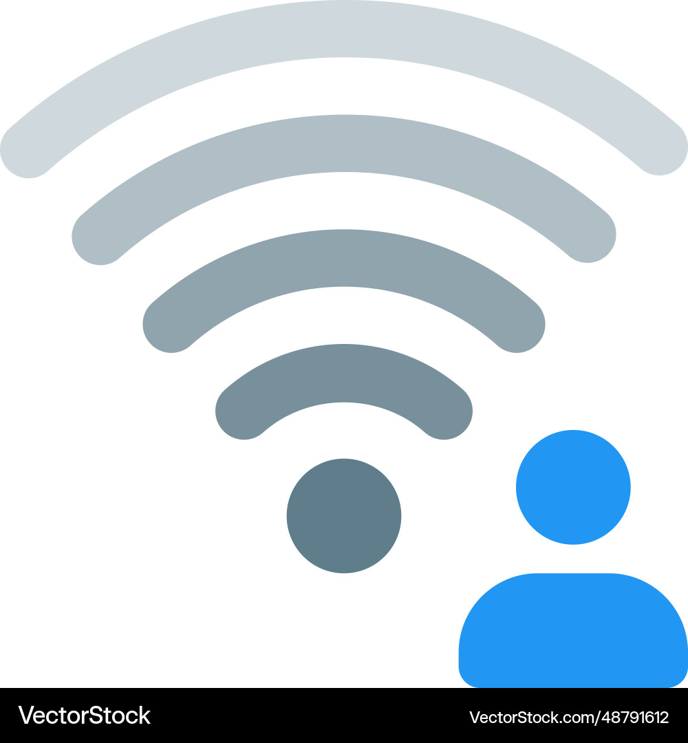 Wireless connection maintained by individual Vector Image