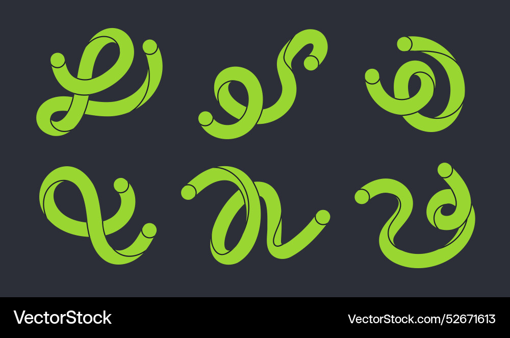 Abstract scribble twisted lines colorful green Abstract scribble twisted lines colorful green Vector Image