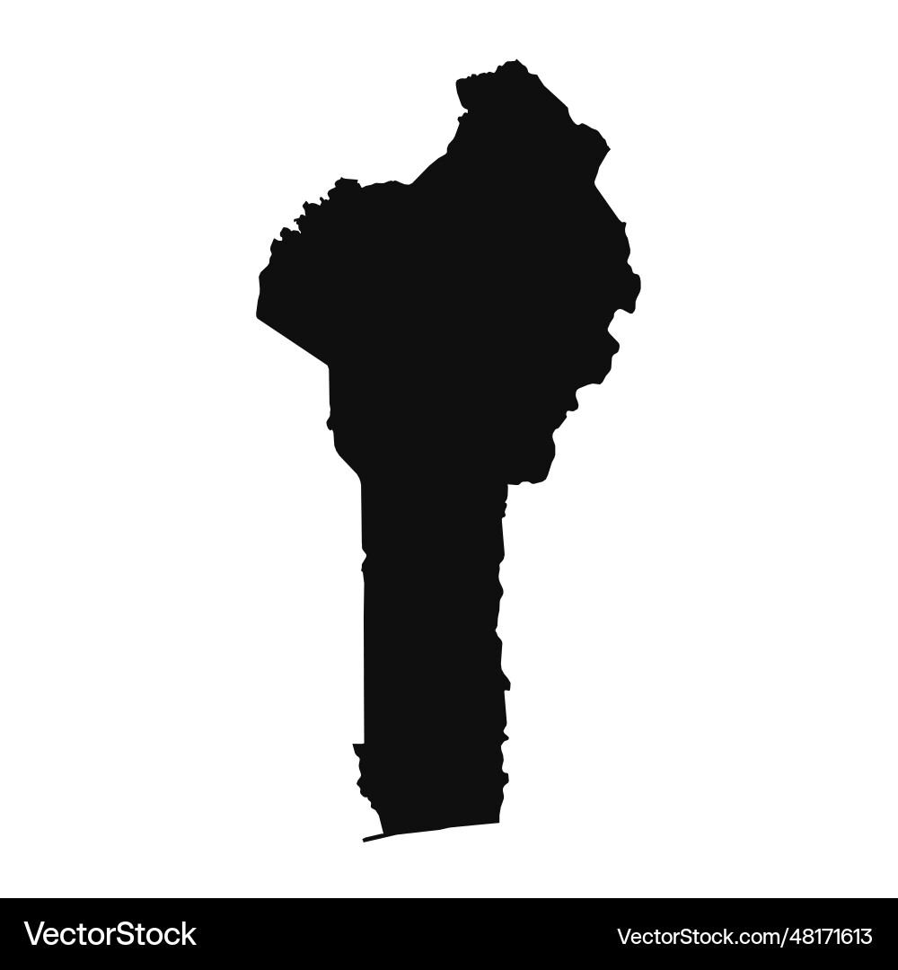 Abstract silhouette benin simple map Vector Image