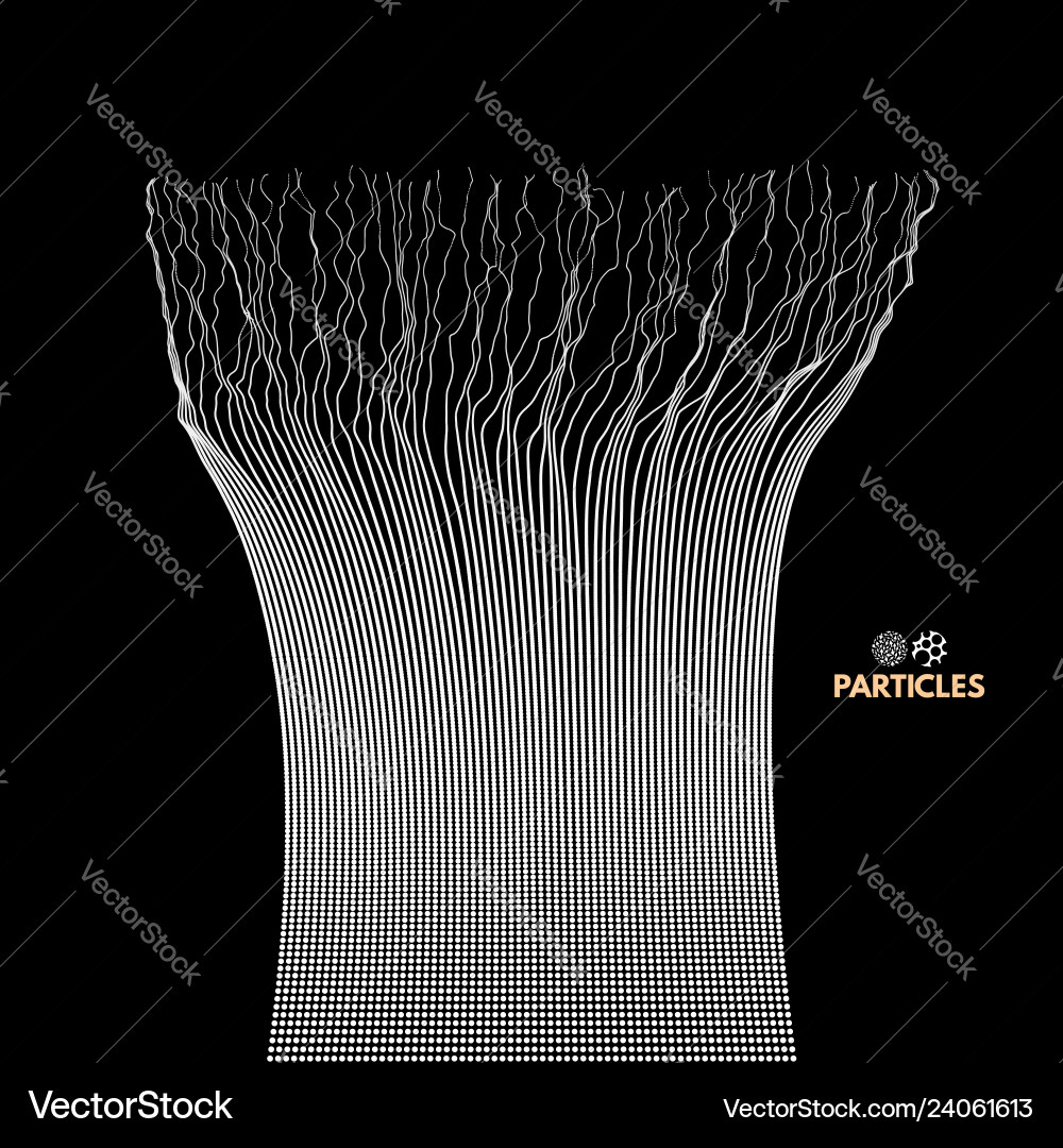 Array with dynamic emitted particles water splash Array with dynamic emitted particles water splash vector image