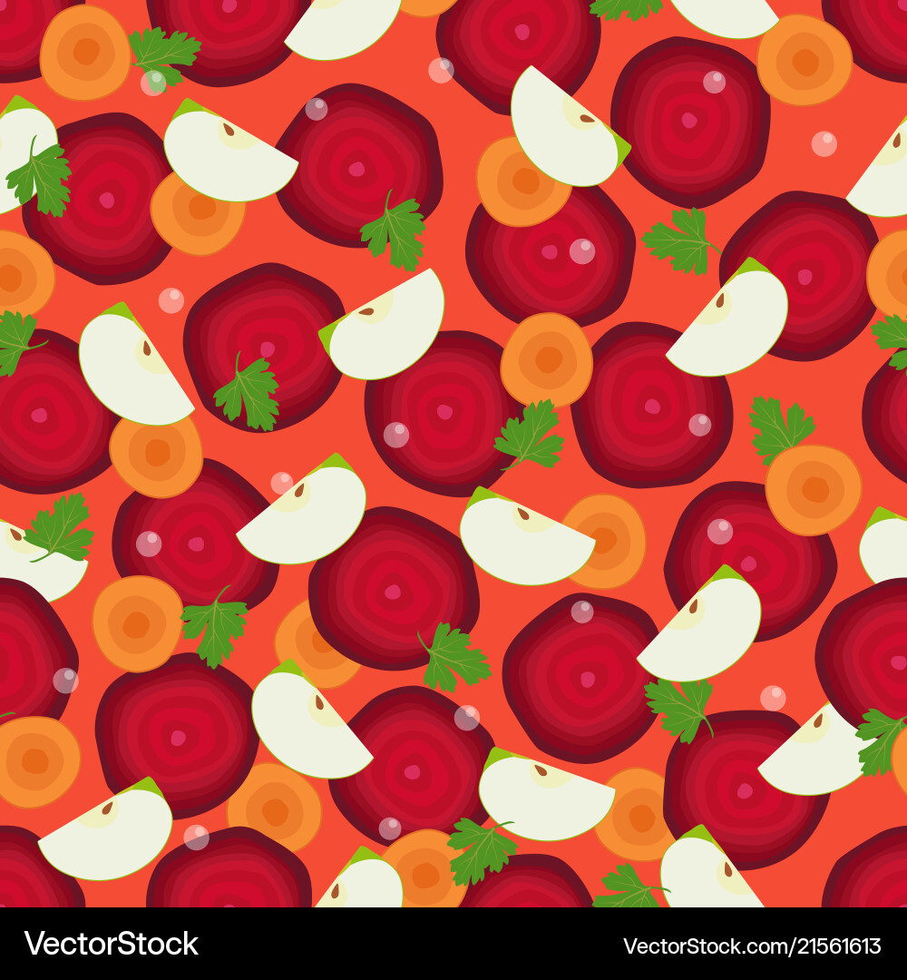 Beetroot & Carrot Slice Pattern Vector Image