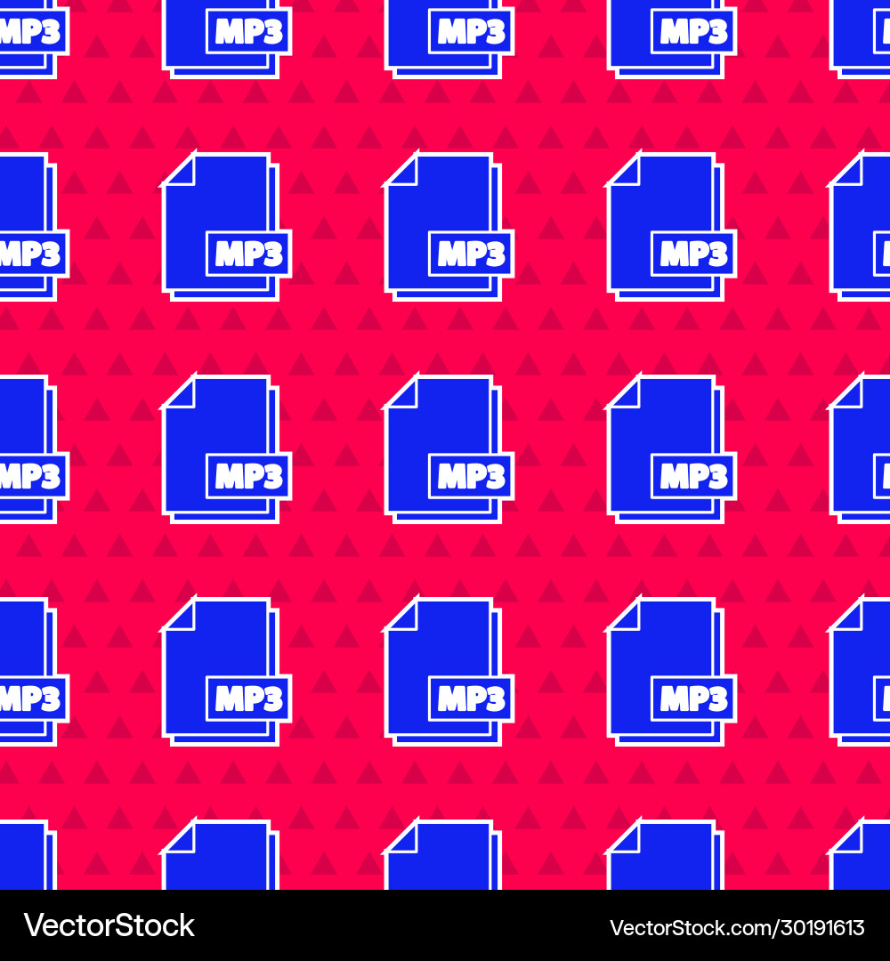Blue mp3 file document download button icon Blue mp3 file document download button icon vector image