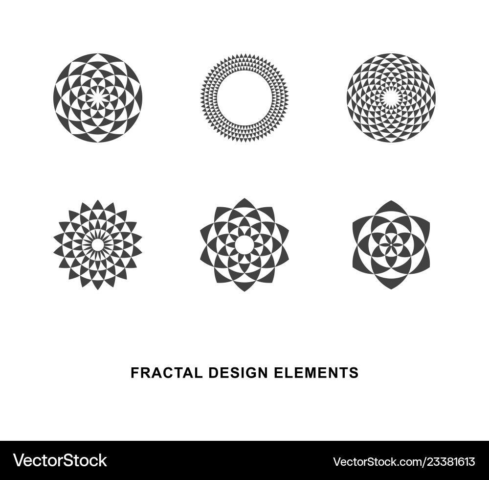 Circular Fractal Patterns vector image