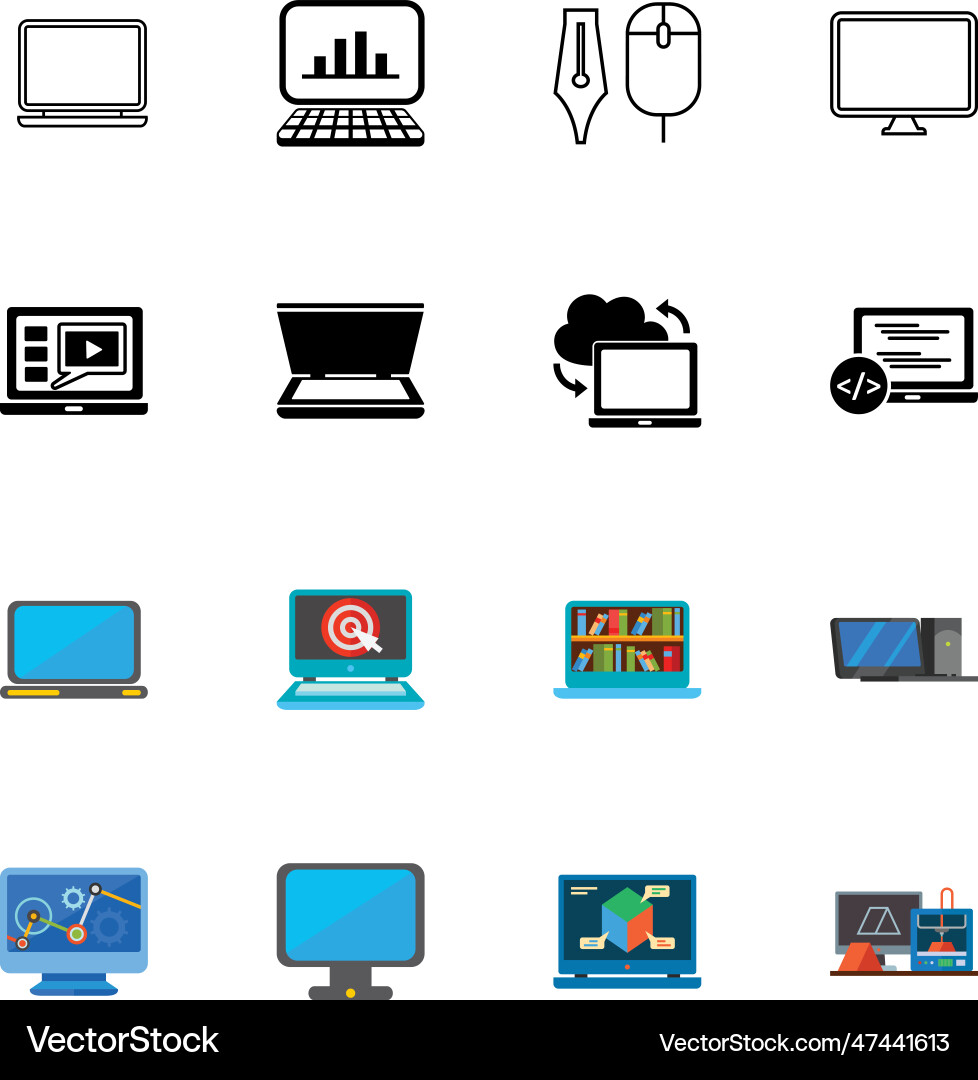Computer icon set Computer icon set vector image