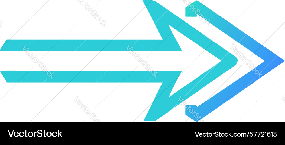 Dynamic double right arrow icon for fast forward vector image