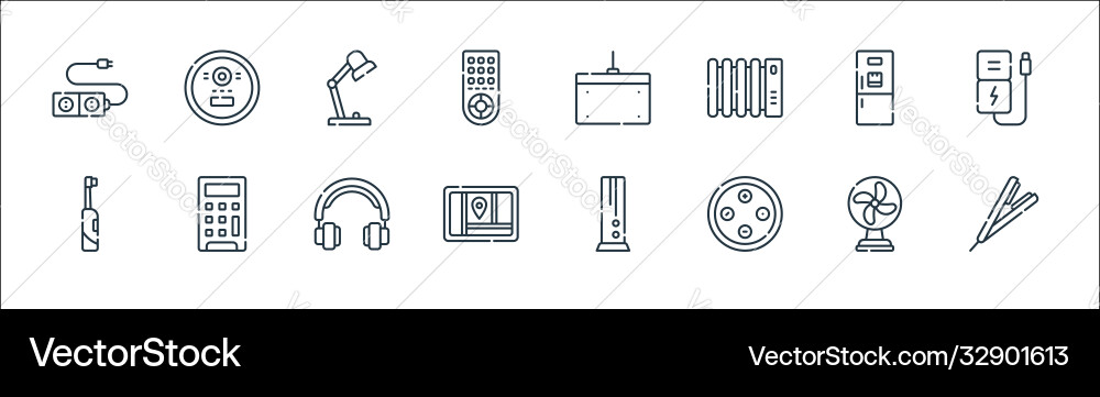 Electronics line icons linear set quality Electronics line icons linear set quality vector image