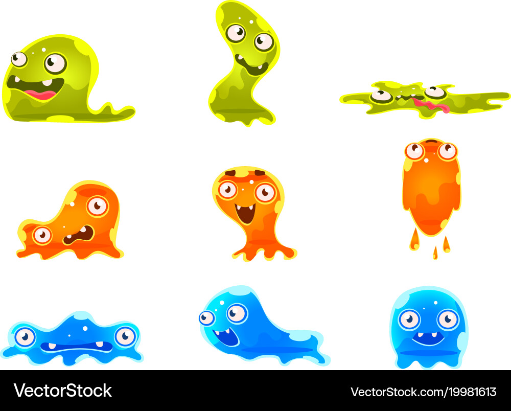 Glossy Blob Character Set vector image