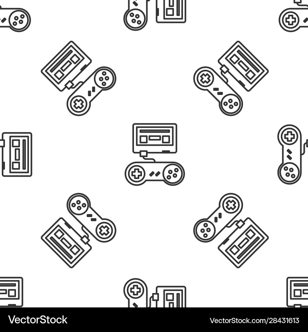 Grey line video game console with joystick icon Grey line video game console with joystick icon vector image