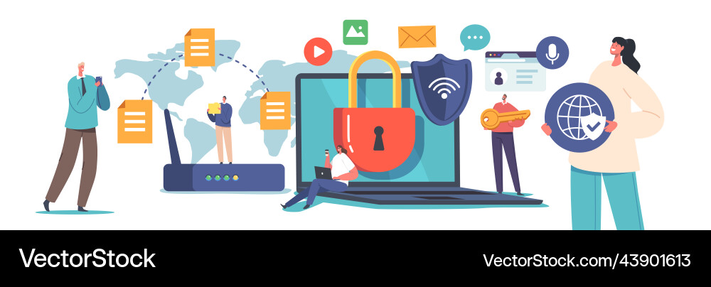 Internet safety computer security privacy data Internet safety computer security privacy data vector image