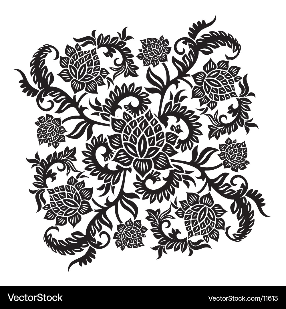 Intricate Floral Scroll Pattern vector image