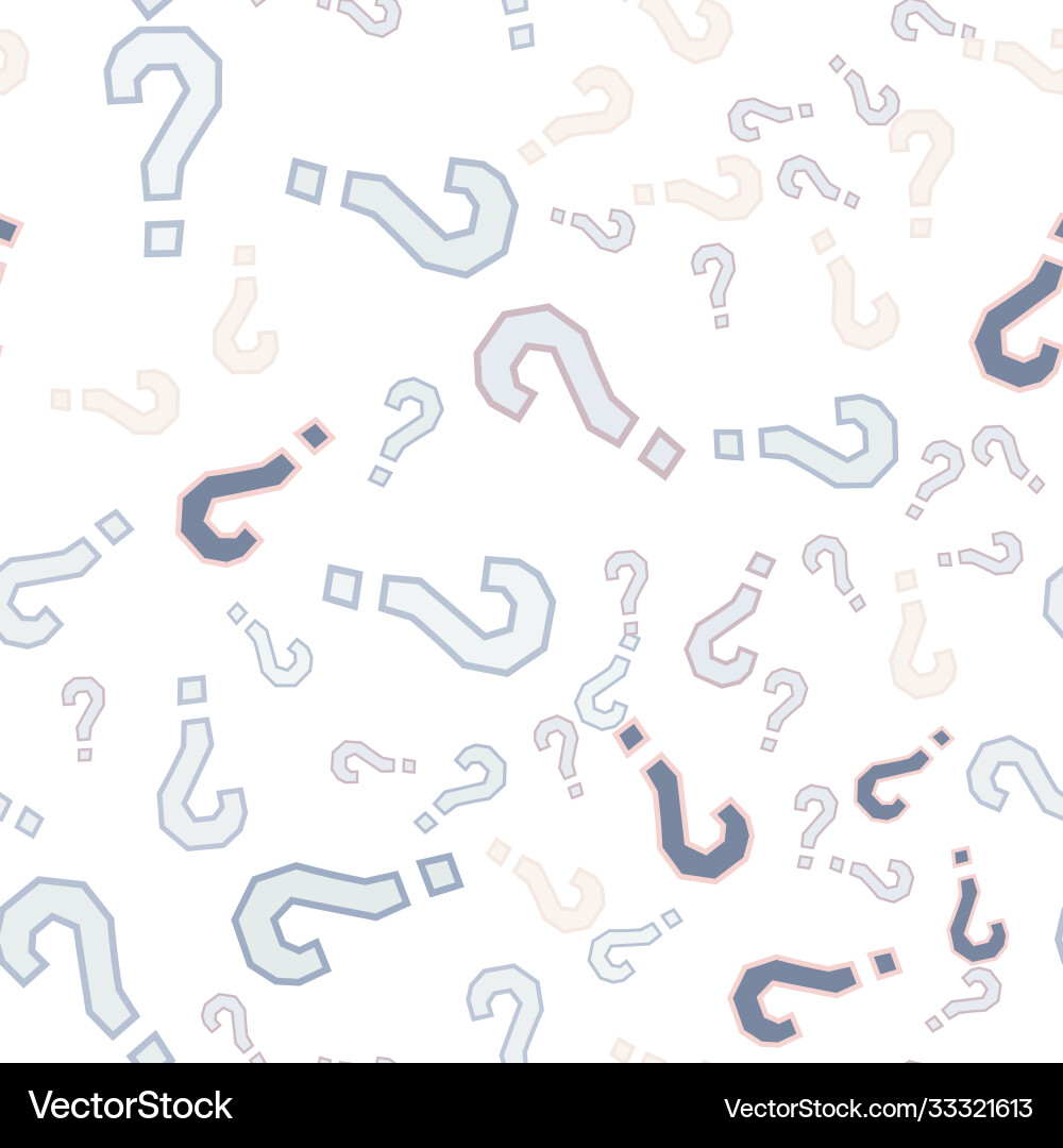 Quiz seamless pattern question marks doubt faq vector image