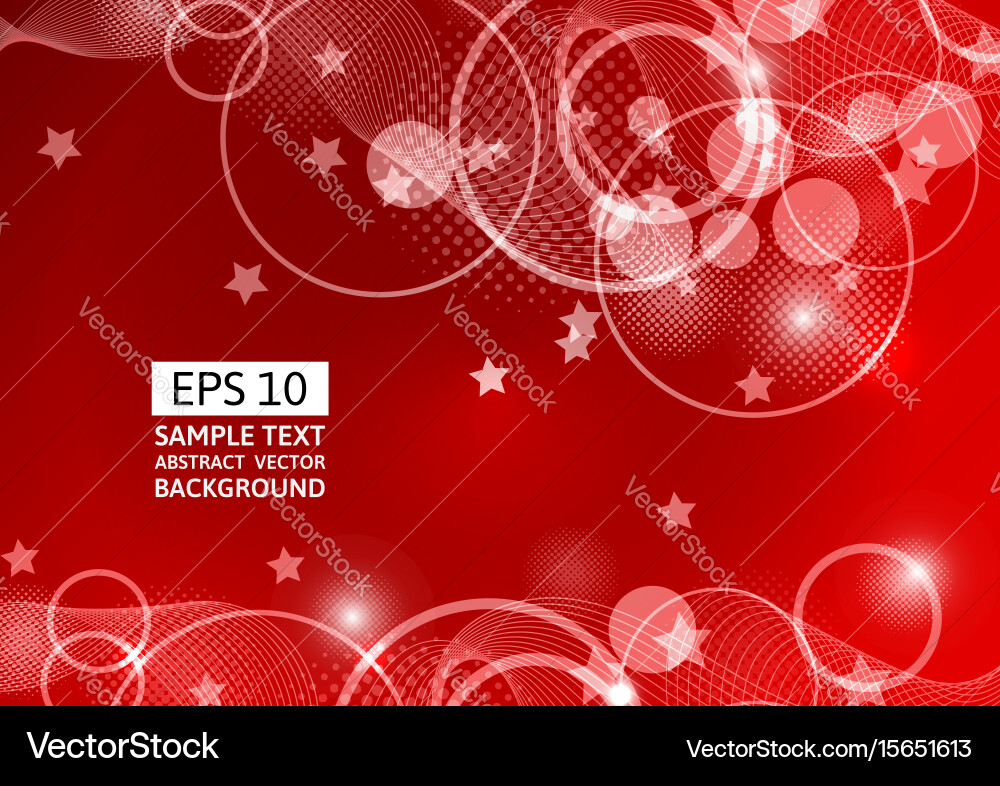 Red abstract circle and wave background vector image
