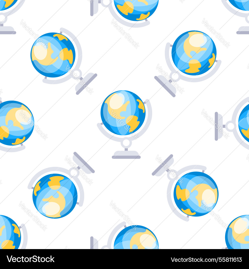 Seamless pattern with terrestrial globe rotating Seamless pattern with terrestrial globe rotating vector image