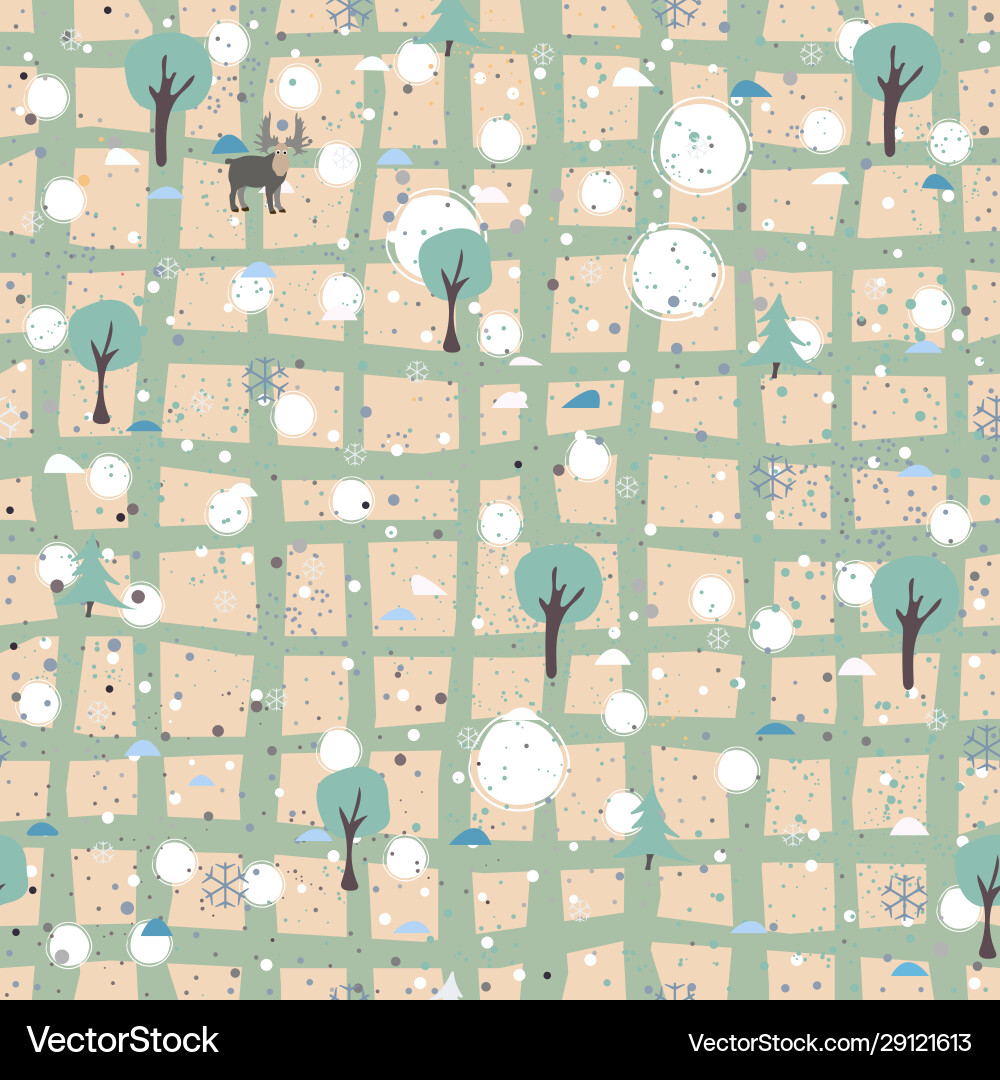 Seamless tree pattern vector image
