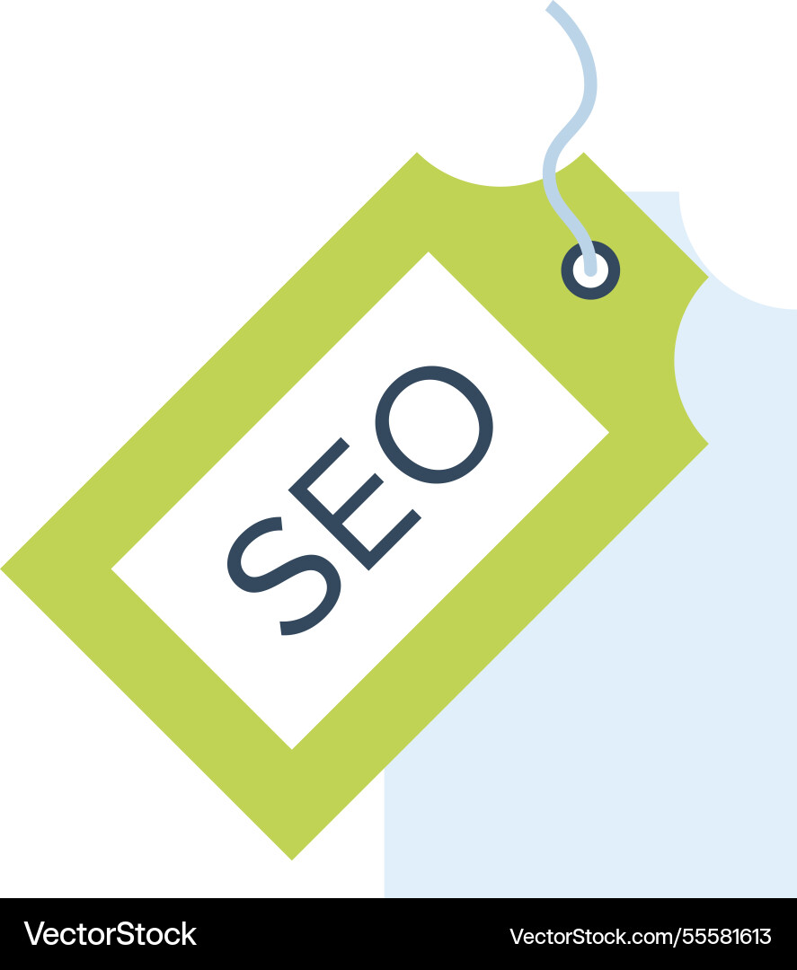 Seo tag flat web icon concept Royalty Free Vector Image