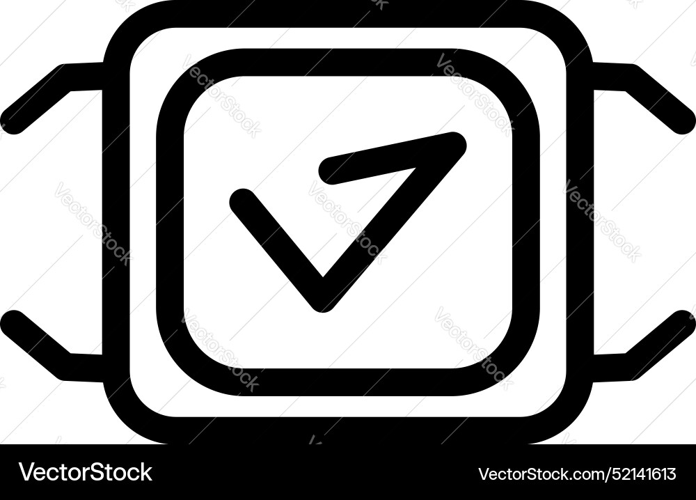 Smartwatch displaying check mark icon for task Vector Image