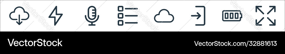 User interface line icons linear set quality vector image