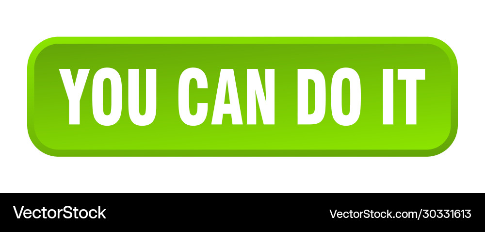 You can do it button square 3d push Vector Image