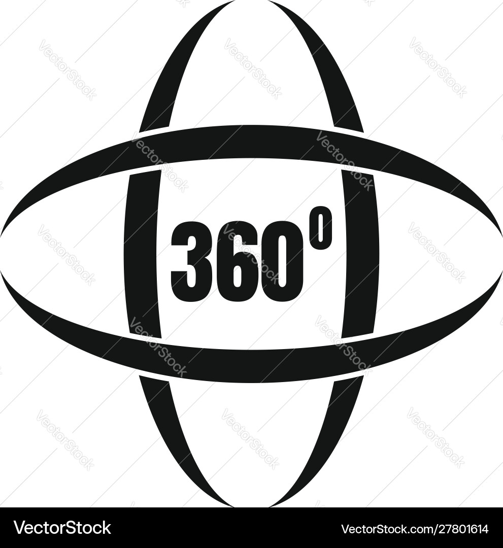 360 degrees simulation icon simple style 360 degrees simulation icon simple style vector image