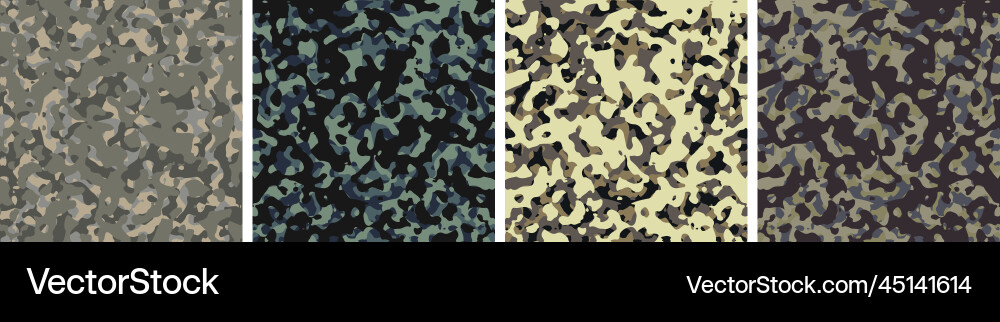 4 camouflage background set pattern design 4 camouflage background set pattern design vector image