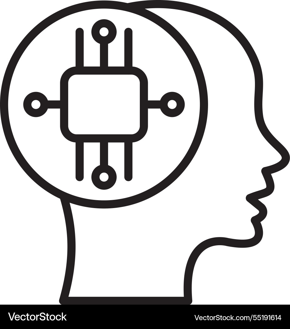 Artificial intelligence line icon design vector image