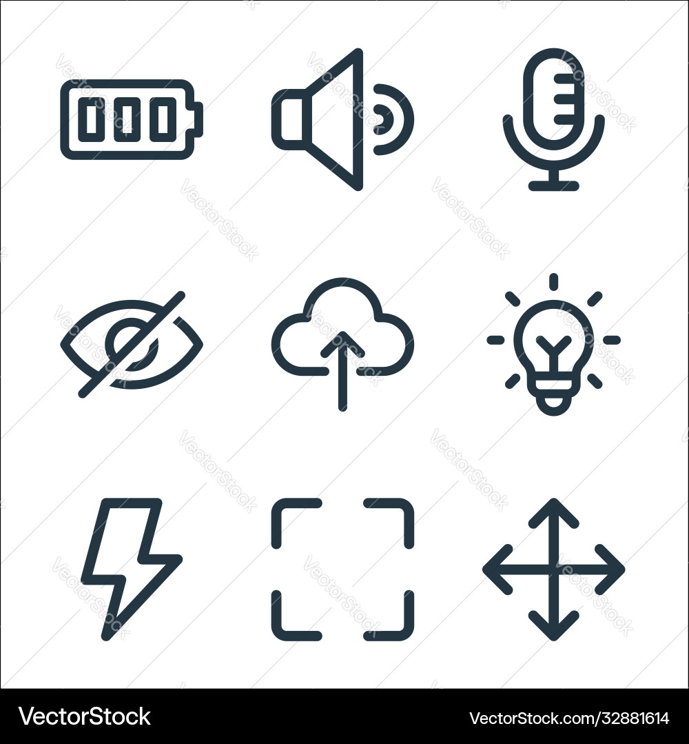 Benutzeroberfläche Linie Icons lineare eingestellte Qualität Benutzeroberfläche Linie Icons lineare eingestellte Qualität vektorbild