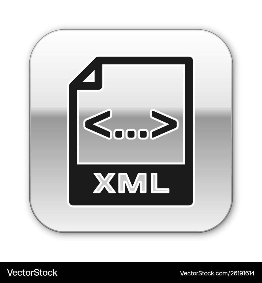 Black xml file document icon download button Black xml file document icon download button vector image
